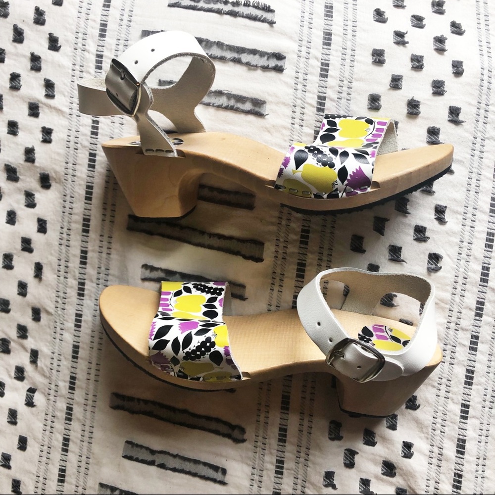 Marimekko rare Viikuna sandals clogs 37 wooden